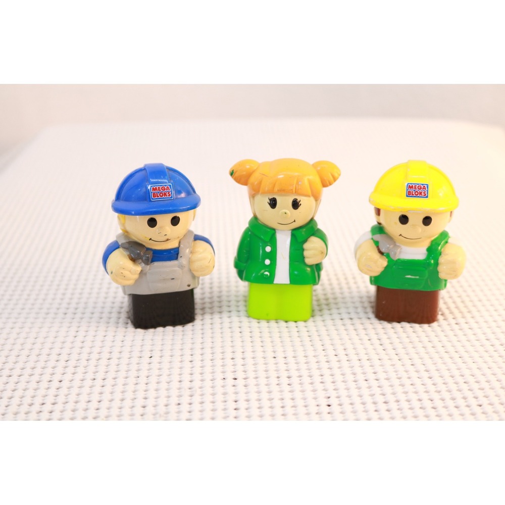 Mega Bloks Figures Unisex OS Multicolor Construction Workers & Girl Set of 3